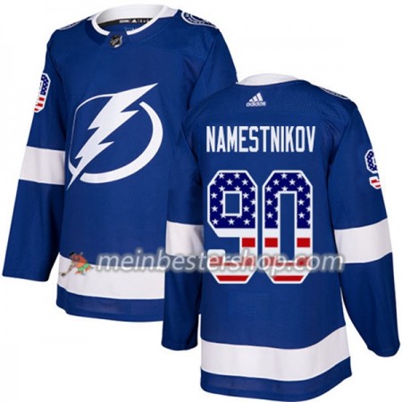 Tampa Bay Lightning Vladislav Namestnikov 90 Adidas 2017-2018 Blau USA Flag Fashion Trikot Authentic - Herren Tampa Bay Lightning Vladislav Namestnikov 90 Adidas 2017-2018 Blau USA Flag Fashion Trikot Authentic - Herren